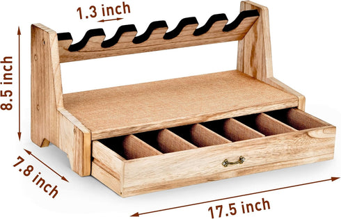 6 Hantoptik Wood Handgun Pistol Rack with U-shaped Slots Stand Display Holder for Gun Safe, Gun Rack Storage Organizer