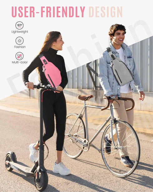 HESEE Backpack, Crossbody Sling Bag for Women & Men, Waterproof Sling Lightweight Shoulder Chest Bag for Hiking, Travel