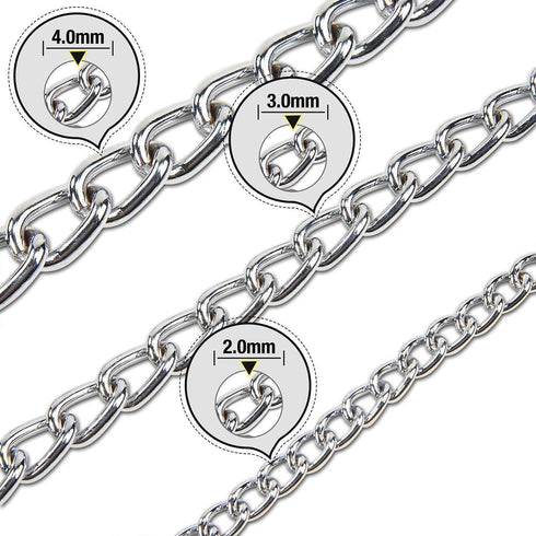 Adjustable Dog Collar Slip Metal Chewproof P Collar, Heavy Chain Training Choke Collar for Small Medium Large Dogs