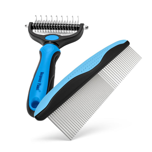 Maxpower Planet Pet Grooming Rake and Dematting Comb for Dogs - Dog Grooming Supplies, Undercoat Rake for Dogs, Cats