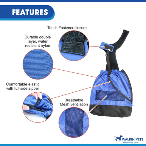Drag Bag for Paralyzed Rear Legs - Indoor Dog Wheelchair Alternative, Durable Nylon, Breathable & Comfortable for Chest