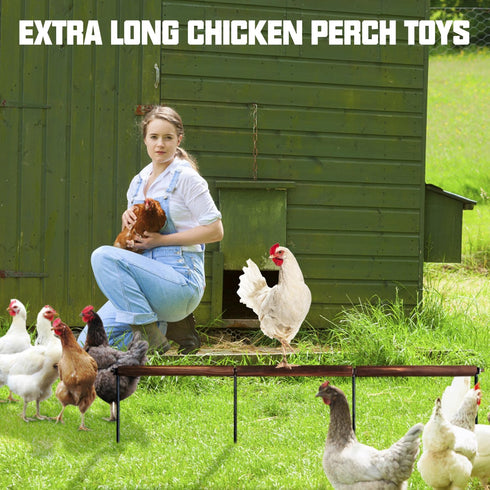 2 44.88 PCS Chicken Toys,Extra Long Chicken Perch Toys,Woodern Chickens Roosts and Perches Stand Training Perch