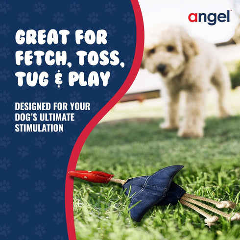 Angel Pet Supplies Loon Natural Rope Dog Toy | Durable Duck Toy for Interactive Play and Mental Stimulation
