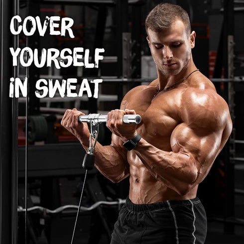 Yes4All Tricep Press Down Cable Machine Attachment Set, V-Shaped Bar, LAT Pull Down Straight Rotating Bar for Home Gym