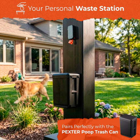 4 Pexter Dog Poop Bag Dispenser - Outdoor or Indoor Pet Waste Bag Dispenser Station - Stick-On or Screw-On Wall Mount