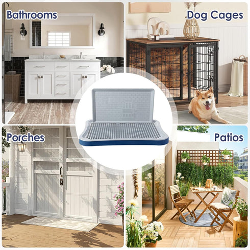BESTMAN MARINE Pee Pad Holder,Dog Potty Tray with Splash Guard,Indoor Potty for Small Dogs, Waterproof and Easy