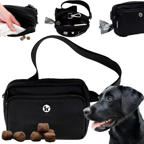 Puppington Dog Treat Pouch for Training, Color Match Poop Bag Dispenser, Crossbody & Fanny Pack Belt Bag for Walking