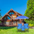 Generic Double Camping Chair with Umbrella, Folding Loveseat Chairs w/Canopy Shade, Carrying Bag, Table, Cup Holder