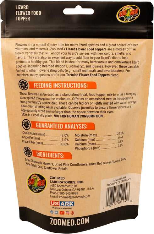 Zoo Med Flower Food Topper for Lizard, 1.4 oz, Assorted