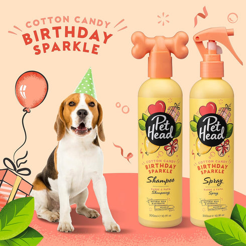 PET Head Dog Deodorizer Spray - 10.1fl oz, Birthday Sparkle, Cotton Candy Fragrance - Ideal for Dogs with Sensitive Skin