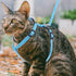 Adjustable Pet Rabbit Harness - Nylon Bunny Harness and Leash for Walking, Running, Outdoor (Blue) Medium