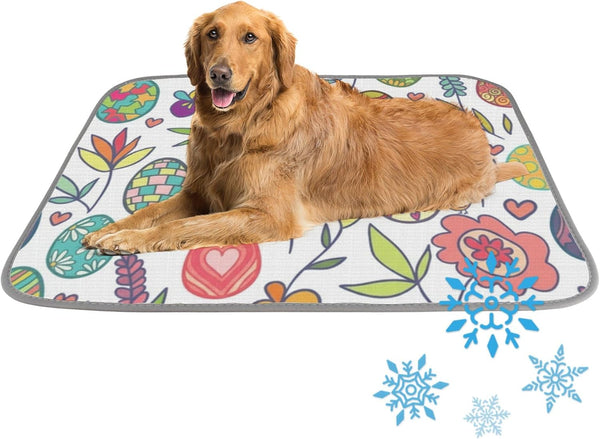 imiBBWQu Dog Cooling Mat Easter Eggs Dog Cool Mat Washable Pet Cooling Ice
