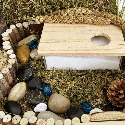 lamphle 3 Hedgehog Sandbox Lid Design Take Bath Styles Wooden Sandbox Small Pet Hamster Bath Container Pet Accessories