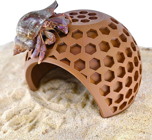 Lucky Critter Hermit Crab Climbing Coconut Hideout Hut | Hermit Crab Climb Tank Decor Cave | Hideaway Habitat Hide