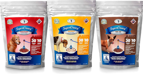 SuperGravy Original Trio, 30-Scoop Bags, Natural Dog Food Gravy Topper, Human Grade, Gluten Free, Grain Free