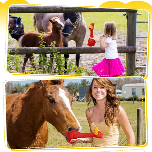 Hungdao 1 Pcs Horse Toys, Latex Squeaky Chicken Squeak Balls, Turkey Balls for Horses, Noise Maker Squeaker (Red)