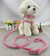 Bowtie Dog Collar & Harness & Lead Sets, Comfortable Soft Puppy Collar with Diamante, Pink - XS