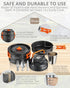 HOMGEN Camping Cooking Set - Lightweight Aluminium Pots and Pans Kit for 2-3 People, Perfect for Camping, Picnic, Hiking