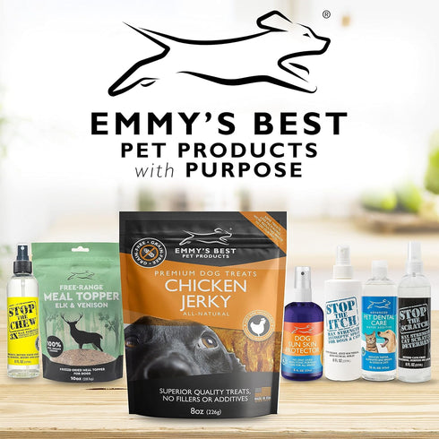 Emmy's 100% 8oz Best EBPP Chicken Jerky Dog Treats Made in USA - Natural Jerky Treats Made with Real Chicken - Grilled