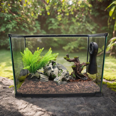 Reptile Cave Hideout Tank Accessories Decorations, Aquarium Hideaway Cave Fish Tank Decorations for Amphibians, Betta Fish, Shrimp, Lizards, Leopard Gecko by relaqcc