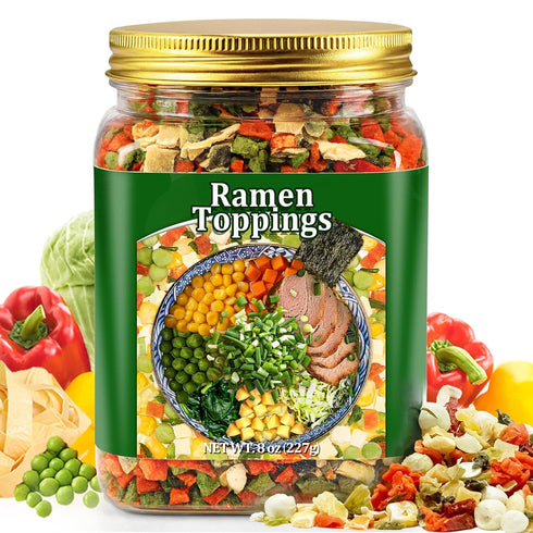 8oz Dried Ramen Toppings, 9 Dehydrated Vegetables for Instant Noodles & Miso