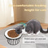 Ceramic Cat Bowls with Metal Stand, 2 Pack Elevated Shallow Dish for Indoor Cats, Puppies, Small Dogs