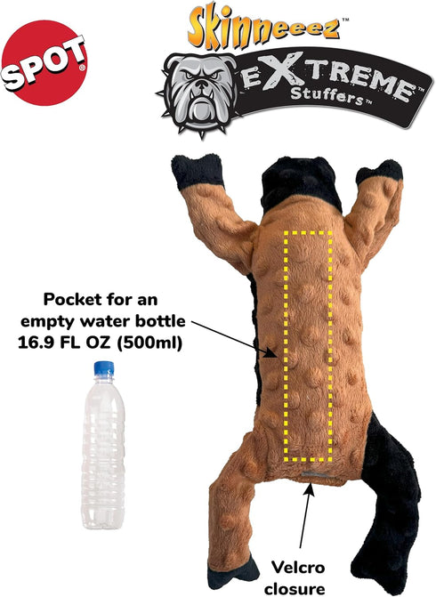 SPOT Skinneeez Extreme Stuffers Cow Dog Toy 14in - Stuffing Free with Squeaker & Rip Stop Mesh for Small to Medium Dogs