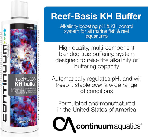 Continuum Aquatics Reef-Basis KH Buffer, 500ml pH & KH Control System for Marine Fish & Reef Aquaria