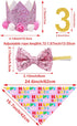 PET SHOW Pink Floral Hat, Bandana & Collar Bows Set - Adjustable Birthday Gift for Dog, Cat, Rabbit