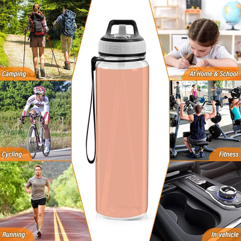32 Oz ODAWA Water Bottles Light Salmon Drinking Water Bottle with Wide Mouth Water Bottles