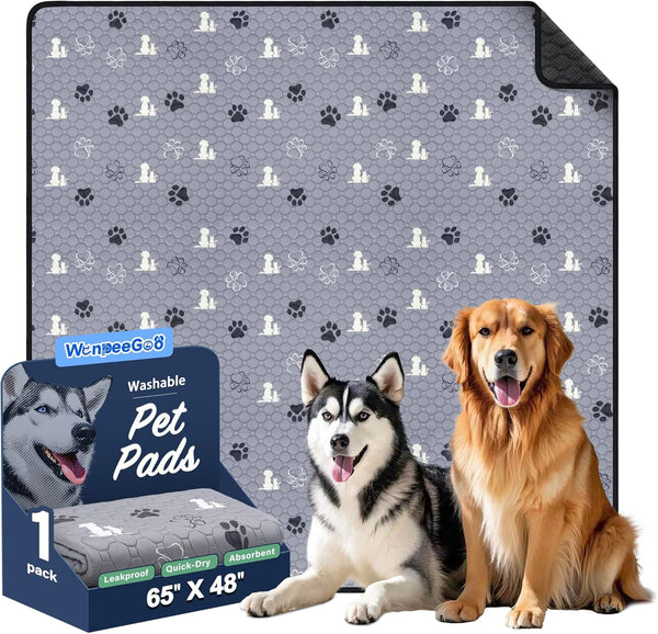 WanpeeGoo Washable Pee Pads for Dogs, Extra Large Dog Mat, Absorbent Reusable