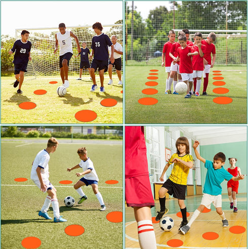 ZIECE 4inch 9inch 12/24 & Poly Spots Spot Markers for Gym Floor, Pcs Flat Cones Non-Slip Rubber Floor Dots Agility