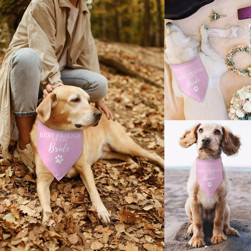Wedding Dog Bandana Best Friend of Bride Dog Bandana Engagement Wedding Announcement Dog Bandanas Puppy Bandana