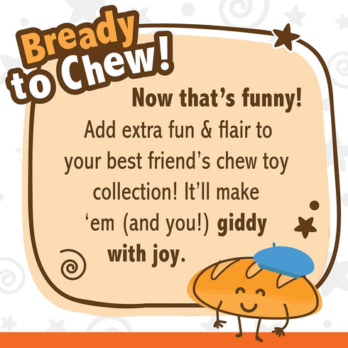 Nylabone Baguette Bread Dog Toy Power Chew - Cute Toys for Aggressive Chewers, Bistro-Style Roast Chicken Flavor