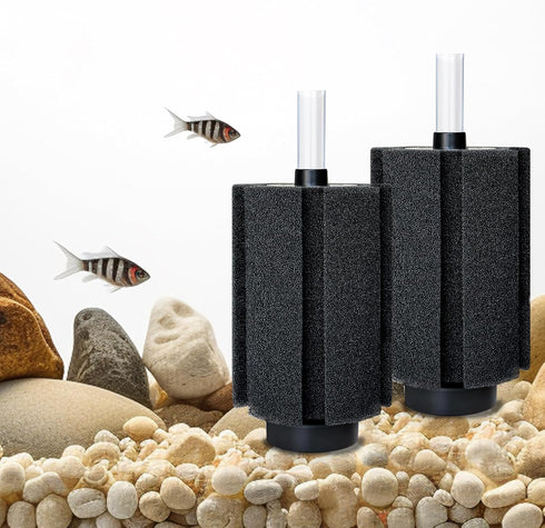 2 Pcs Extra Large Aquarium Sponge Filter with Air Stone, Quiet Filter for 80-150 Gal Breeding Fry Betta Shrimp