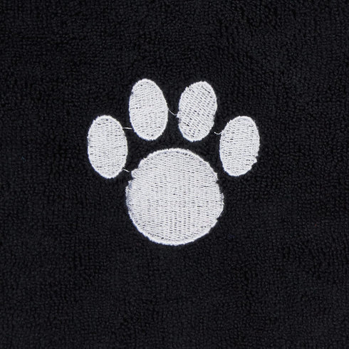 Bone Dry Pet Grooming Towel Collection, Embroidered Absorbent Microfiber Drying Set, 15x30, Black, 3 Count