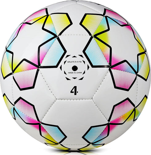 Futsal Ball - Official Size 4 Soccer Ball for Indoor/Outdoor Play, Training, and Games with Star Pattern Design