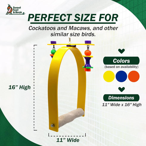 Sweet Feet and Beak Small Whirly Bird - Perfect Cage Toy Stimulates Visual and Physical Activity - Safe, Non-Toxic