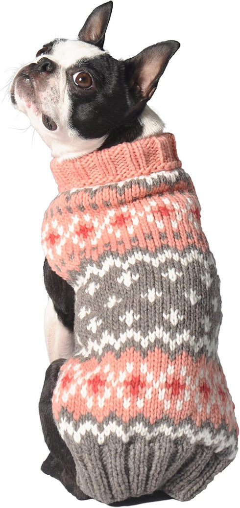 Chilly Dog Rose Fair Isle Sweater, Medium