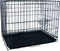 YML 24-Inch Foldable Light Duty Door Dog Crate, Black with Wire Bottom Grate and Plastic Tray