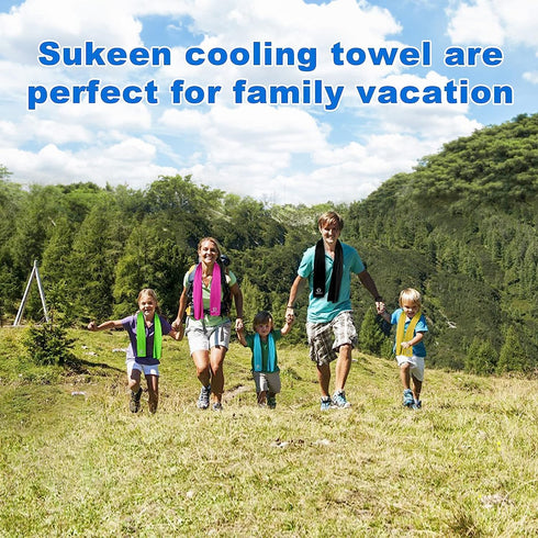 Sukeen 4-Pack Cooling Towel (40"x12") for Neck and Face, Quick-Drying Sweat Absorbing Sports Towel