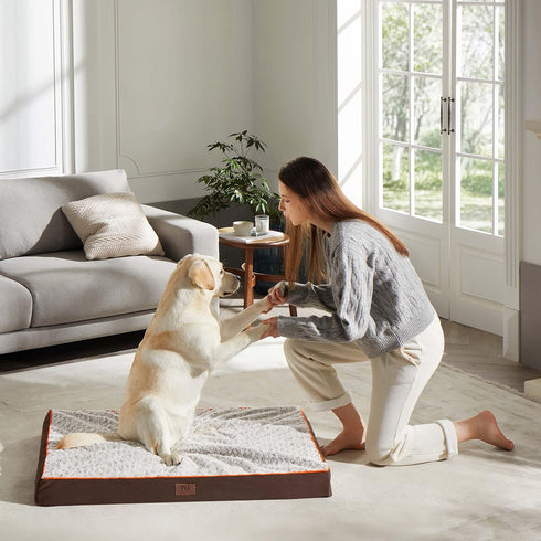 WESTERN HOME WH Large Orthopedic Dog Bed for Large, Jumbo, Medium Dogs, Waterproof Mattress with Washable Cover
