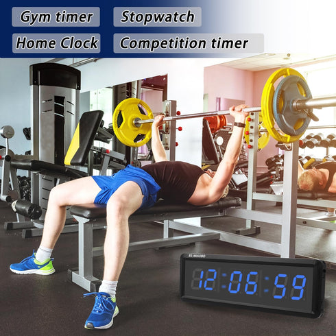 Independent Button Type Gym Interval Timer - 1.5-inch Blue, Suitable for Home, School, Gym Exercise, Weightlifting,