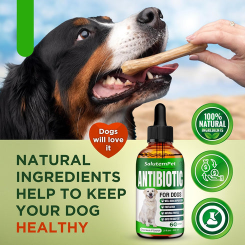 Natural Antibiotics for Dogs, Supports Dog Allergy Relief, Itch Relief, Multivitamin, Pet Antibiotics, 2 Oz