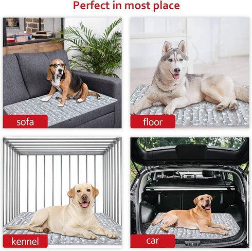 Dog Crate Bed Mat (36" x 23") - Soft Dog Bed with Cute Stars, Personalized Anti-Slip Bottom, Machine Washable Kennel Pad