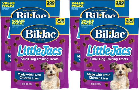 Bil-jac Little Jacs Small Dog Treat, Chicken Liver, 10 Oz (Pack of 4)