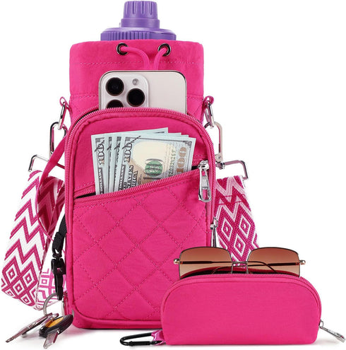 AGLOD Water Bottle Carrier Bag with Strap, Water Bottle Holder Crossbody Bags