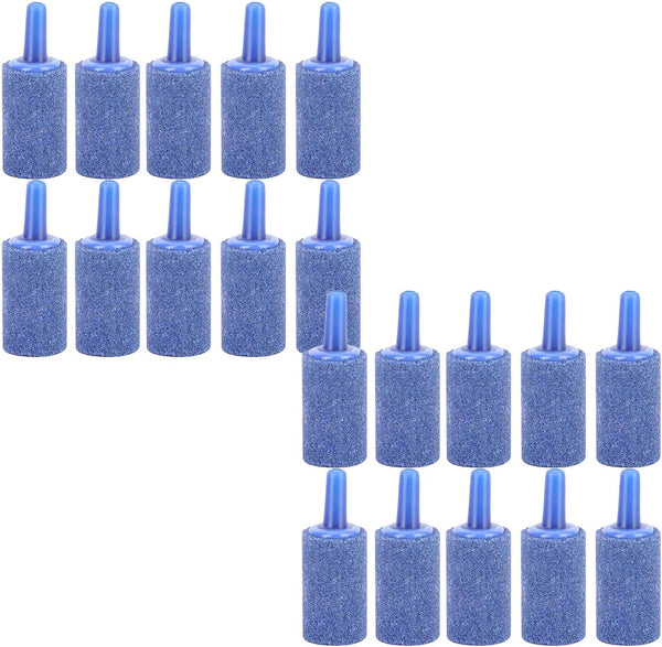 20PCS Blue Sandstone Cylinder Shape Aquarium Aeration Bubble Stone Set for Fish Oxygen Pump