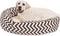40 Inch Chocolate Chevron Sherpa Bagel Dog Bed, Cozy and Comfortable for Dogs