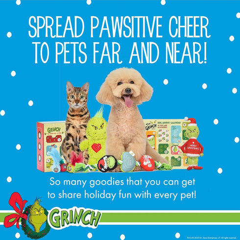 How The Grinch Stole Christmas 9” Merry Grinchmas Plush Squeaker Toy for Dogs, Holiday Plush Dog Toys